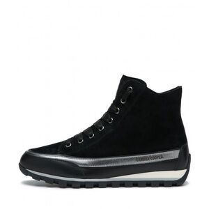 NWT Candice Cooper JANIS STRIP PLUS CHIC Leather and Velour Ankle Sneakers